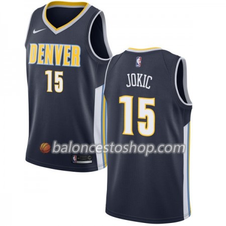 Camiseta Hombre NBA Denver Nuggets Nikola Jokic 15 Nike 2017-18 Navy Swingman